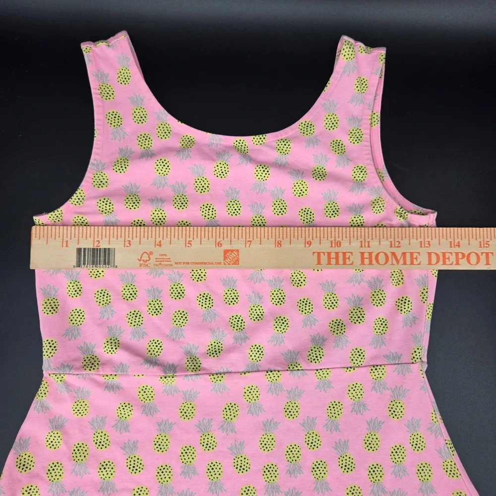 Simply‎ Styled Girls 10/12 Pink Pineapple Sleeveless Fit & Flare Dress Summer